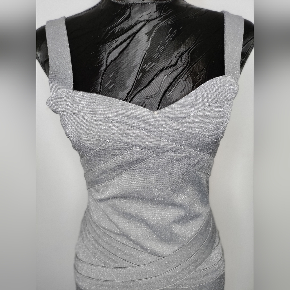 H&M Gray Ruched Bodycon Cocktail Dress - Picture 2 of 6